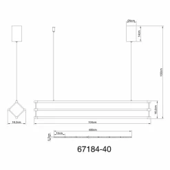 Lampes Dorées-Luminaires Globo Lighting Kayson Suspension LED Noir, 1 lumière