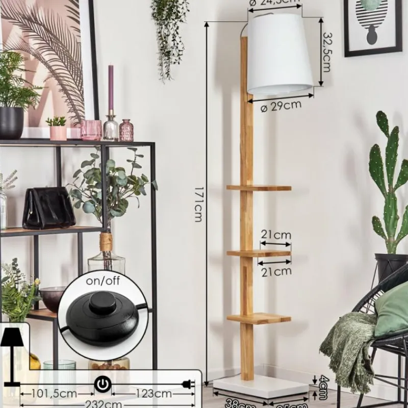 Luminaires Scandinaves-hofstein Kelan Lampadaire Écru, Blanc, 1 lumière