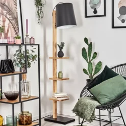 Luminaires Scandinaves-hofstein Kelan Lampadaire Écru, Noir, 1 lumière