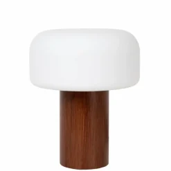 Luminaires Scandinaves-Luminaires Lucide KENAN Lampe à poser Bois foncé, 1 lumière