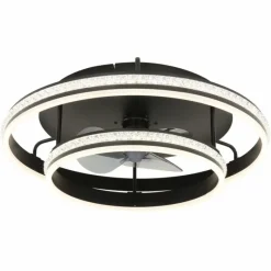 Luminaires Globo Lighting Kendall Ventilateur de plafond lumineux LED Noir, 1 lumière, Télécommandes