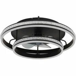 Luminaires Globo Lighting Kendall Ventilateur de plafond lumineux LED Noir, 1 lumière, Télécommandes