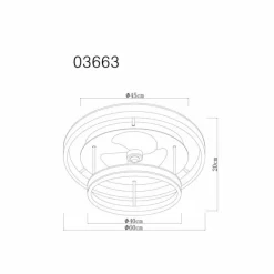 Luminaires Globo Lighting Kendall Ventilateur de plafond lumineux LED Noir, 1 lumière, Télécommandes