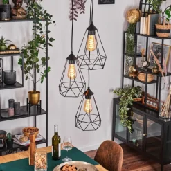 hofstein Kigali Suspension, Suspension Noir, 3 lumières