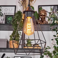 hofstein Kigali Suspension, Suspension Noir, 3 lumières