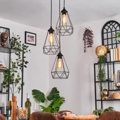 hofstein Kigali Suspension, Suspension Noir, 3 lumières