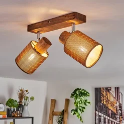 hofstein Kinnared Plafonnier Chrome, Écru, 2 lumières