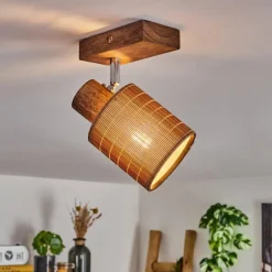 Luminaires Scandinaves-hofstein Kinnared Plafonnier Chrome, Brun foncé, 1 lumière