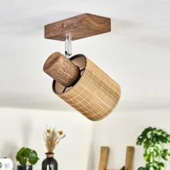 Luminaires Scandinaves-hofstein Kinnared Plafonnier Chrome, Brun foncé, 1 lumière