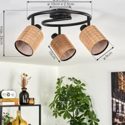 Luminaires Scandinaves-hofstein Kinnared Plafonnier Noir, 3 lumières