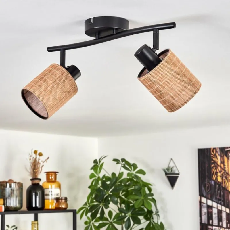 hofstein Kinnared Plafonnier Noir, 2 lumières