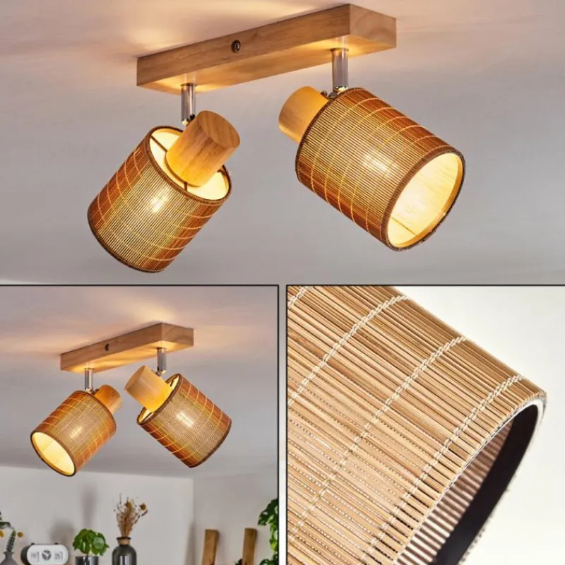 hofstein Kinnared Plafonnier, Spot de plafond Chrome, Écru, 2 lumières