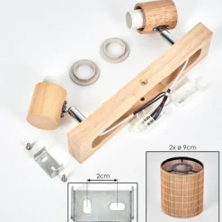 hofstein Kinnared Plafonnier, Spot de plafond Chrome, Écru, 2 lumières