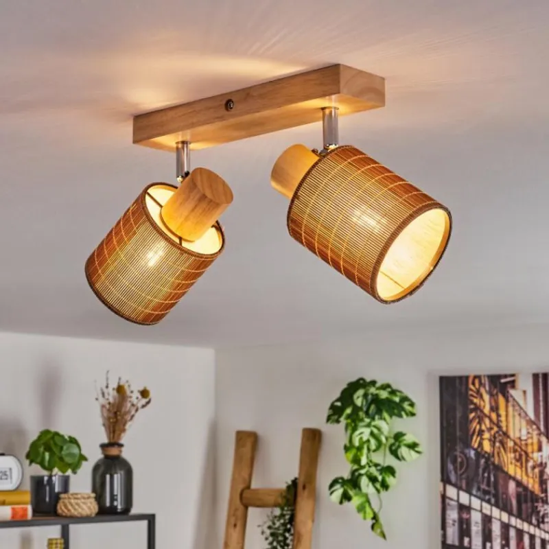 hofstein Kinnared Plafonnier, Spot de plafond Chrome, Écru, 2 lumières