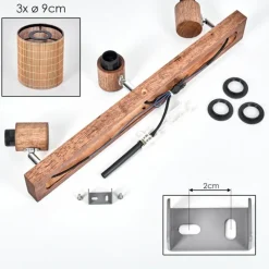 hofstein Kinnared Plafonnier, Spot de plafond Chrome, Brun foncé, 3 lumières