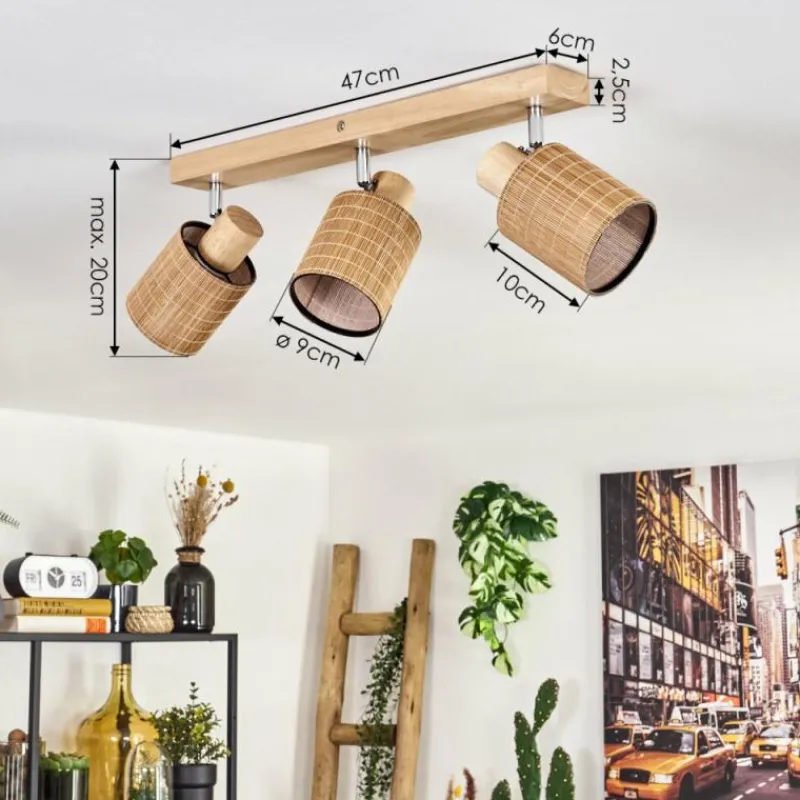 hofstein Kinnared Plafonnier, Spot de plafond Chrome, Écru, 3 lumières