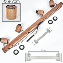 hofstein Kinnared Plafonnier, Spot de plafond Chrome, Brun foncé, 4 lumières