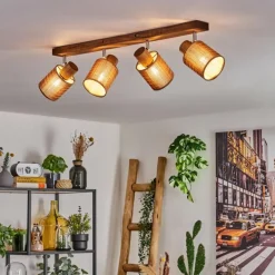 hofstein Kinnared Plafonnier, Spot de plafond Chrome, Brun foncé, 4 lumières