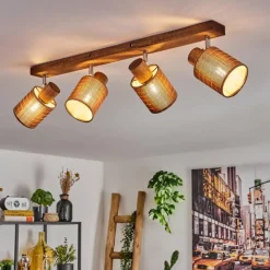 hofstein Kinnared Plafonnier, Spot de plafond Chrome, Brun foncé, 4 lumières