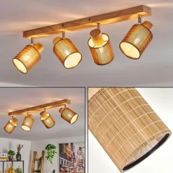 hofstein Kinnared Plafonnier, Spot de plafond Chrome, Écru, 4 lumières