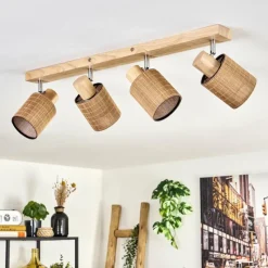 hofstein Kinnared Plafonnier, Spot de plafond Chrome, Écru, 4 lumières