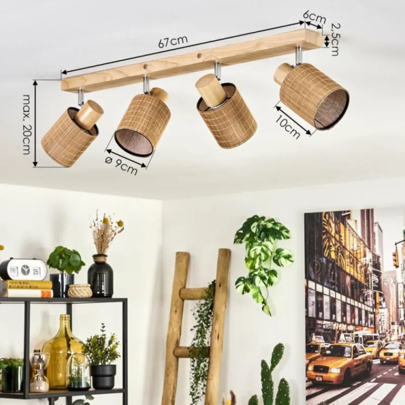 hofstein Kinnared Plafonnier, Spot de plafond Chrome, Écru, 4 lumières