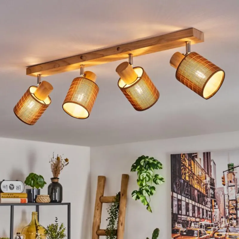 hofstein Kinnared Plafonnier, Spot de plafond Chrome, Écru, 4 lumières