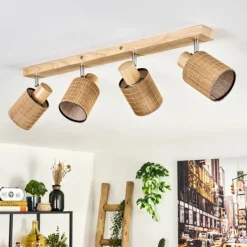 hofstein Kinnared Plafonnier, Spot de plafond Chrome, Écru, 4 lumières