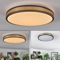 Lampes Dorées-hofstein Kirtland Plafonnier LED Or, Noir, 1 lumière