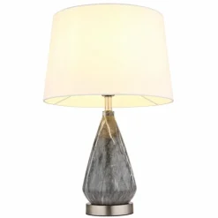 Lampes En Tissu-Luminaires Globo Lighting Kisa Lampe à poser Nickel mat, 1 lumière