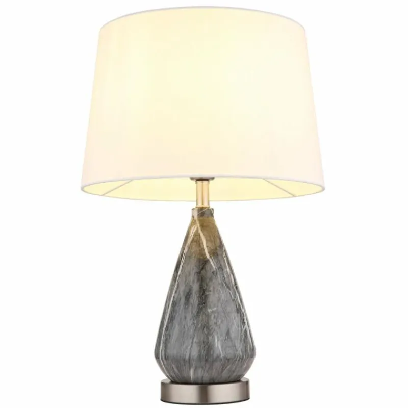 Lampes En Tissu-Luminaires Globo Lighting Kisa Lampe à poser Nickel mat, 1 lumière