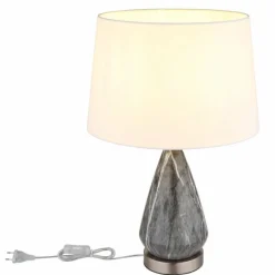 Lampes En Tissu-Luminaires Globo Lighting Kisa Lampe à poser Nickel mat, 1 lumière