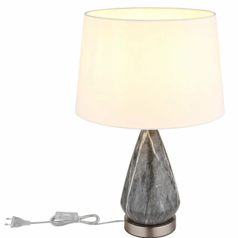 Lampes En Tissu-Luminaires Globo Lighting Kisa Lampe à poser Nickel mat, 1 lumière
