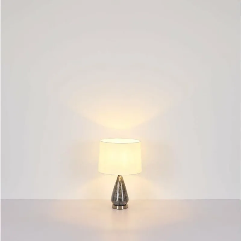 Lampes En Tissu-Luminaires Globo Lighting Kisa Lampe à poser Nickel mat, 1 lumière