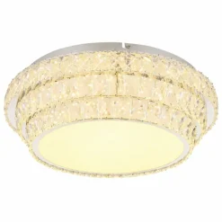 Luminaires Globo Lighting Klara Plafonnier LED Chrome, 1 lumière, Télécommandes* Éclairage Led