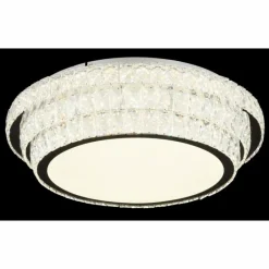 Luminaires Globo Lighting Klara Plafonnier LED Chrome, 1 lumière, Télécommandes* Éclairage Led