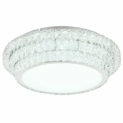 Luminaires Globo Lighting Klara Plafonnier LED Chrome, 1 lumière, Télécommandes* Éclairage Led