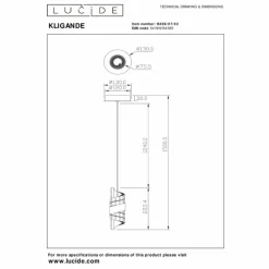 Lampes Dorées-Luminaires Lucide KLIGANDE Suspension LED Or, 1 lumière
