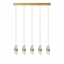Lampes Dorées-Luminaires Lucide KLIGANDE Suspension LED Or, 5 lumières