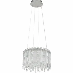Luminaires Globo Lighting Klunka Suspension LED Chrome, 1 lumière, Télécommandes
