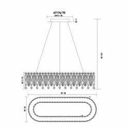 Luminaires Globo Lighting Klunka Suspension LED Chrome, 1 lumière, Télécommandes
