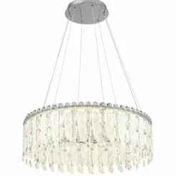 Luminaires Globo Lighting Klunka Suspension LED Chrome, 1 lumière, Télécommandes