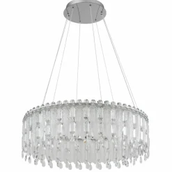 Luminaires Globo Lighting Klunka Suspension LED Chrome, 1 lumière, Télécommandes