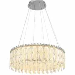 Luminaires Globo Lighting Klunka Suspension LED Chrome, 1 lumière, Télécommandes