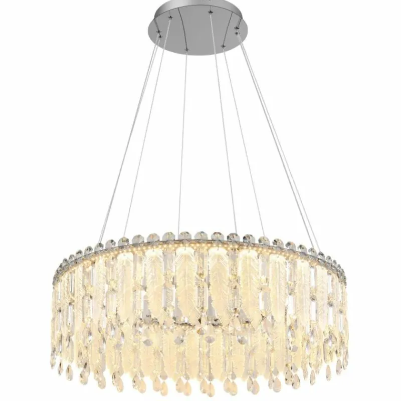 Luminaires Globo Lighting Klunka Suspension LED Chrome, 1 lumière, Télécommandes