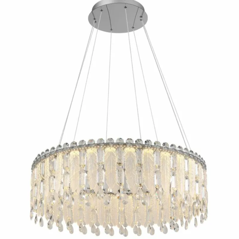 Luminaires Globo Lighting Klunka Suspension LED Chrome, 1 lumière, Télécommandes