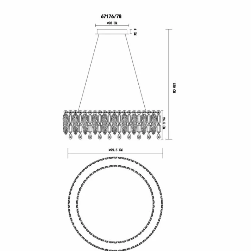 Luminaires Globo Lighting Klunka Suspension LED Chrome, 1 lumière, Télécommandes