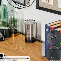 hofstein Koholmen Lampe de table d'extérieur, Lampe à poser LED Noir, 1 lumière