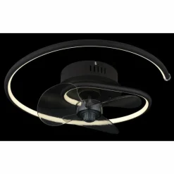 Luminaires Globo Lighting Koren Ventilateur de plafond lumineux LED Noir, 1 lumière, Télécommandes