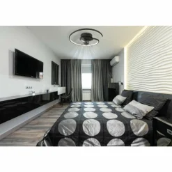 Luminaires Globo Lighting Koren Ventilateur de plafond lumineux LED Noir, 1 lumière, Télécommandes